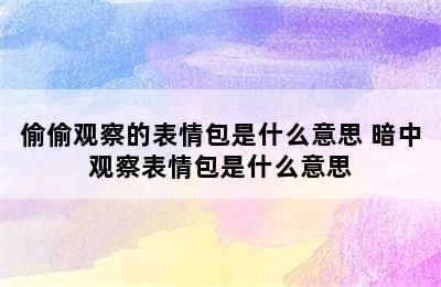 偷偷观察的表情包是什么意思 暗中观察表情包是什么意思